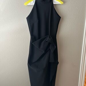 Chiara Boni Black Midi Dress with Bow Detail